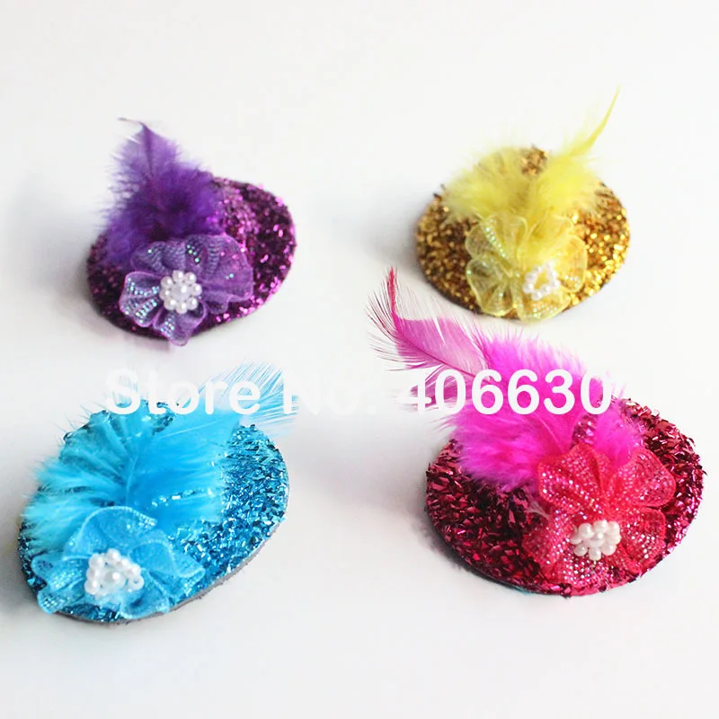 

5cm Children Accessories For Hair Small Mini Top Hat Headpiece Girls Fascinators Free Shipping MFF05005