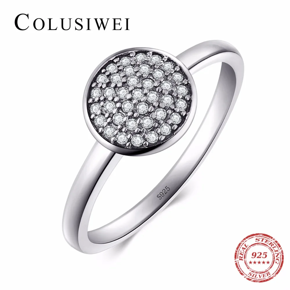

Hot Sale Top Quality Authentic 2018 Fashion Vintage Clear Cubic Zirconia Jewelry Real 925 Sterling Silver Round Ring For women