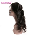 FASHOW 18 20 22 24 дюймовые перуанские волосы Body Wave  360, Фронтальная застежка, предварительно выщипанная линия волос, натуральные человеческие волосы