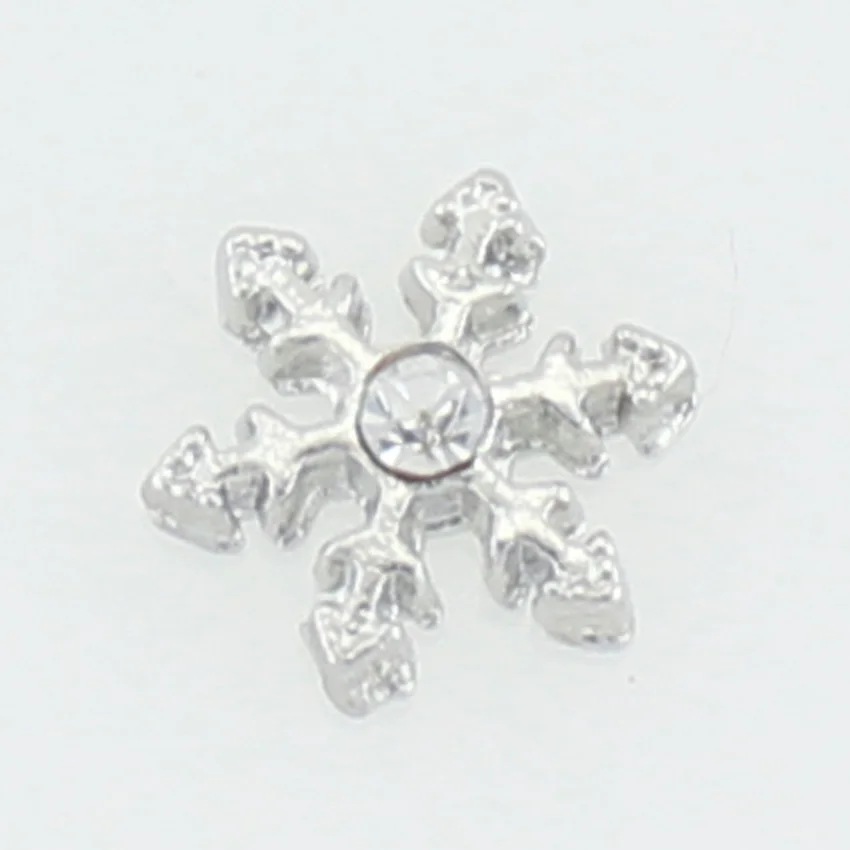 20 шт./лот Снежинка с кристаллами плавающие амулеты подходят для живого стекла