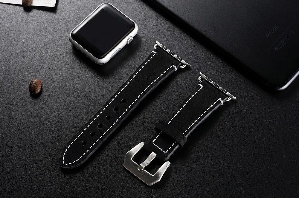 Натуральная кожа Смотреть band ремни для apple watch series 1 2 3 iwatch ремешки большой пряжкой