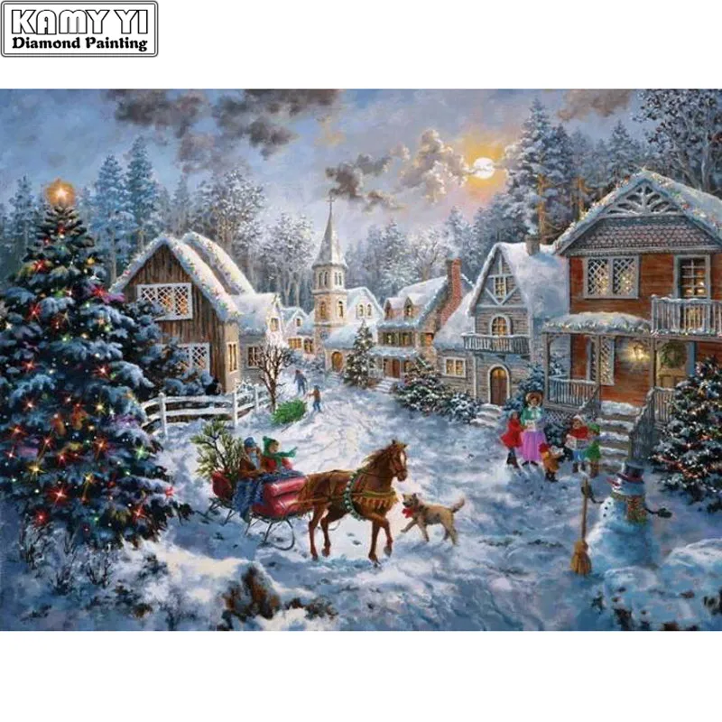 DIY 5D полный круглые и квадратные Алмазная вышивка &quotMerry Christmas&quot дерево Картина