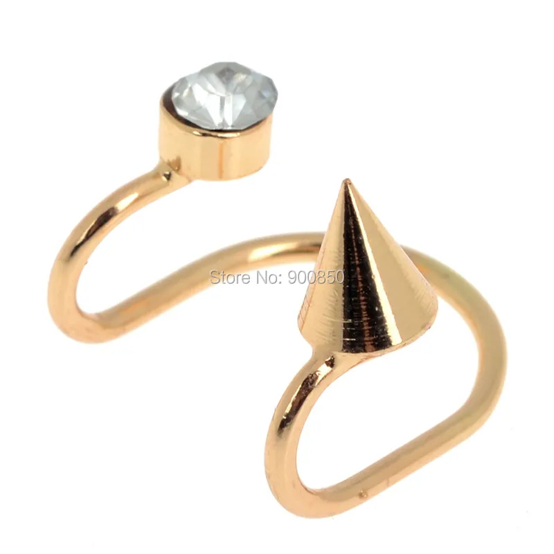 1 шт. женские серьги в стиле панк с заклепками и кристаллами позолоченные