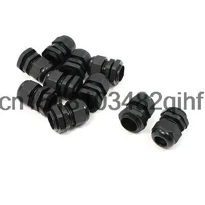 

10 Pcs PG13.5 Black Plastic 6mm to 12mm Diameter Cable Gland Fixing Connector