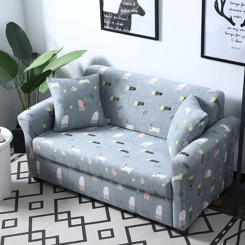 iDouillet Cartoon Printed Stretch Spandex Sofa Cover Couch Slipcovers for Chair Loveseat 3 or 4-seat Throw Pillow Case Home | Дом и сад