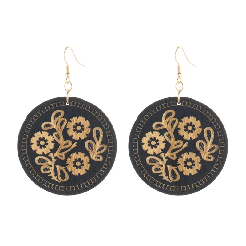 Free shipping fashion new ladies jewelry Christmas gifts geometric round wooden carving pattern pendant | Украшения и аксессуары