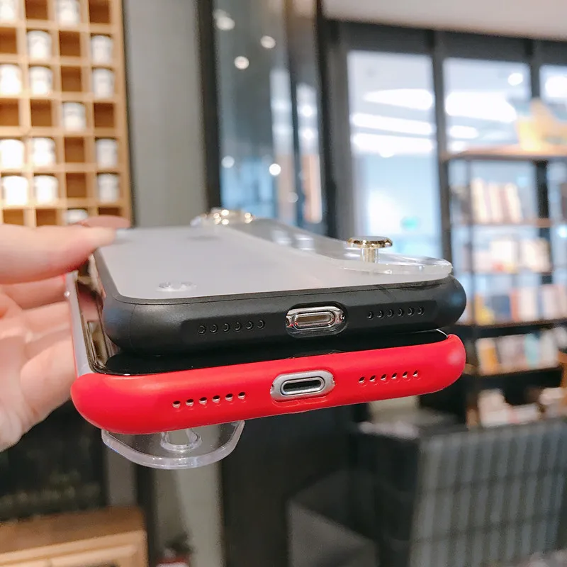 Милый матовый чехол подставка для iPhone 6 6s 7 8 plus XS Max XR с ручным держателем мягкий