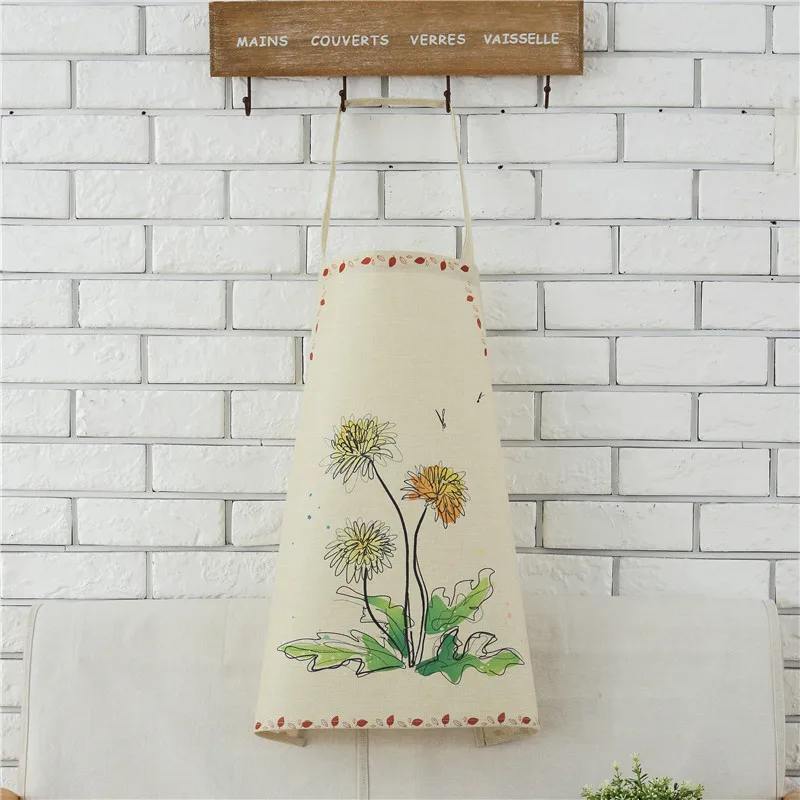 1pcs Cotton Linen Owl Flower Pattern Apron Woman Adult Bibs Home Cooking Baking Coffee Shop Cleaning Apron Kitchen Accessory - Цвет: A