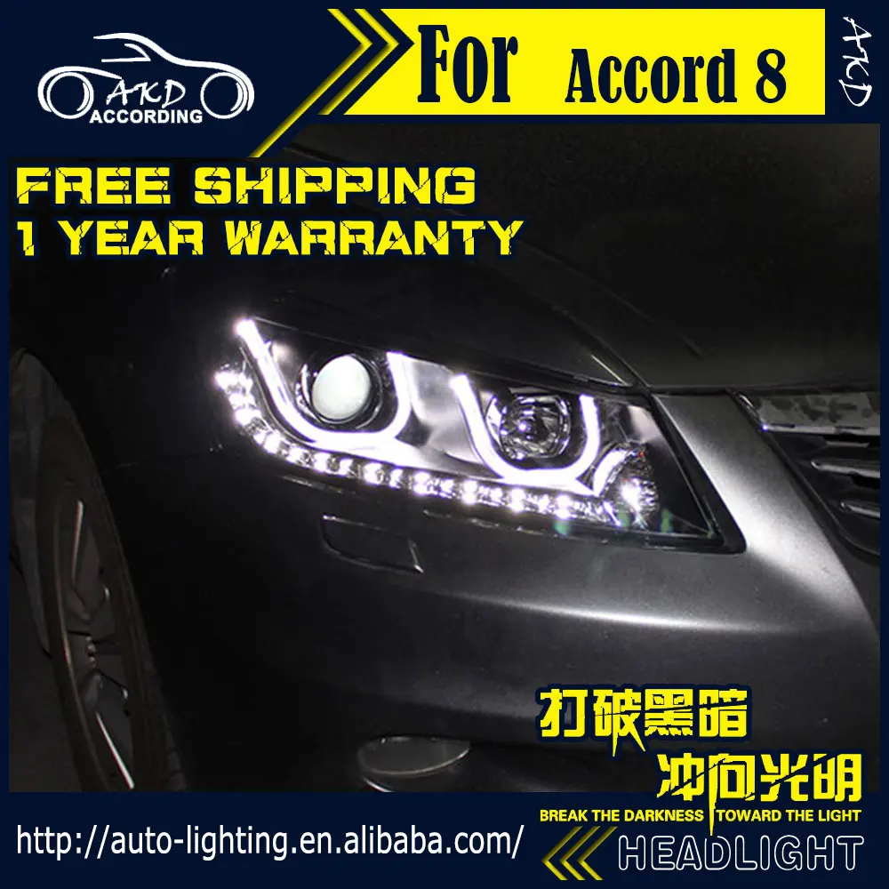 AKD автостайлинг фары для Honda Accord 2008 2012 светодиодный ные DRL H7 D2H Hid опция ангельский