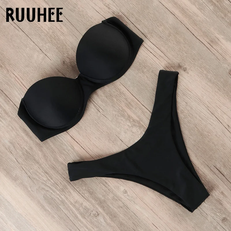 RUUHEE, бикини, купальник для женщин, купальник,, леопард, Бразильский бикини, набор, купальный костюм с пуш-ап, женская летняя пляжная одежда, бикини
