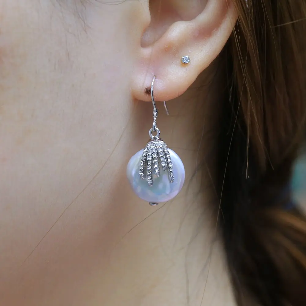 Женские серьги с барочным жемчугом BaroqueOnly нестандартные из натурального