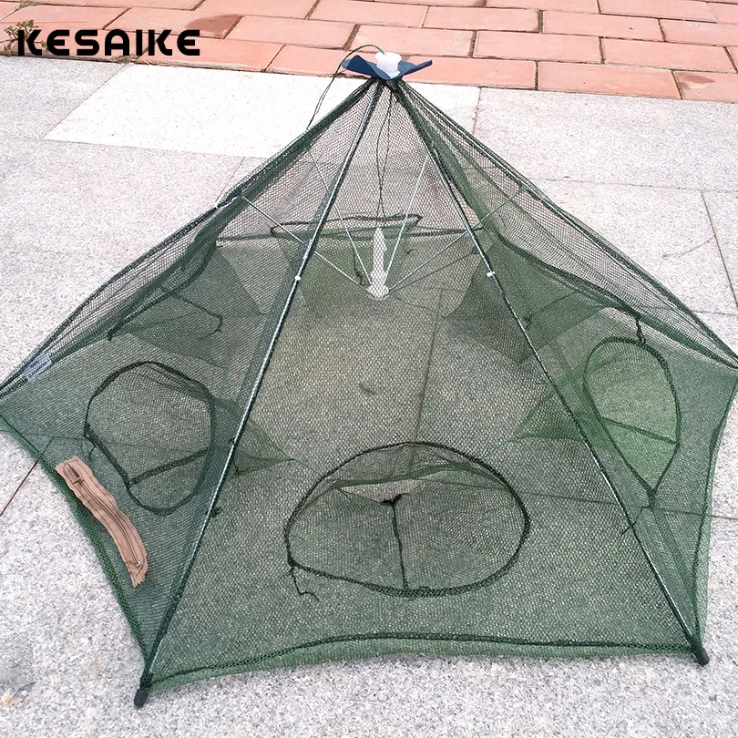 KESAIKE Складная портативная Шестигранная Автоматическая ловушка для рыбалки с 6