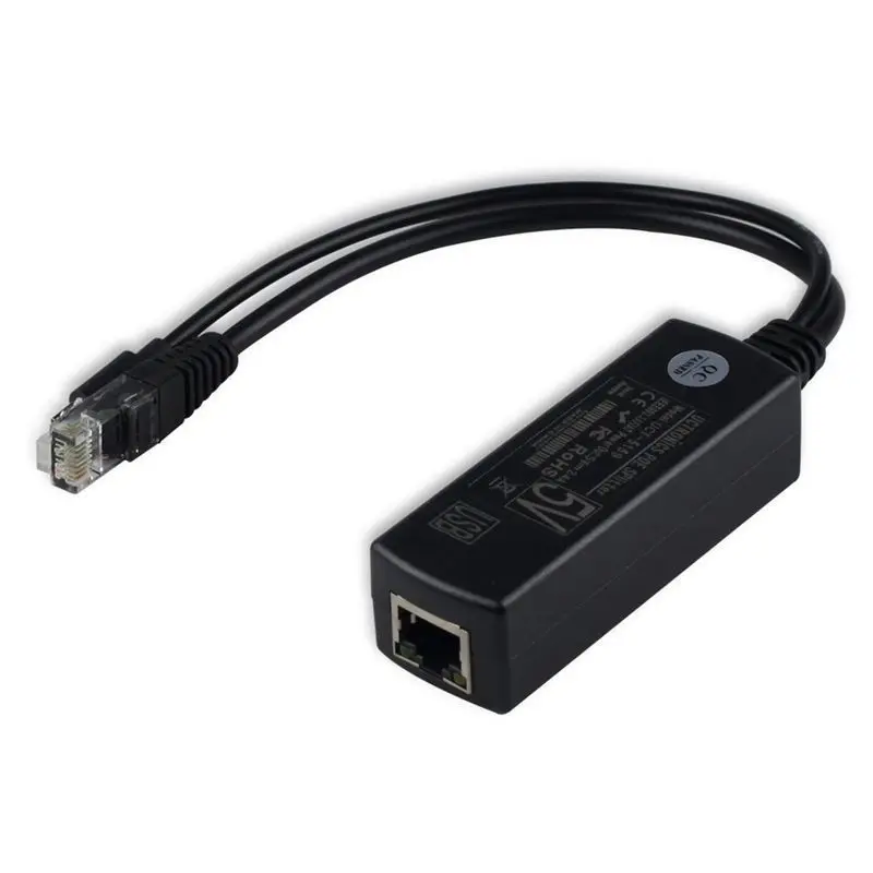 Популярный PoE сплиттер питания через Ethernet 48V до 5V 2.4A Micro USB адаптер 12W