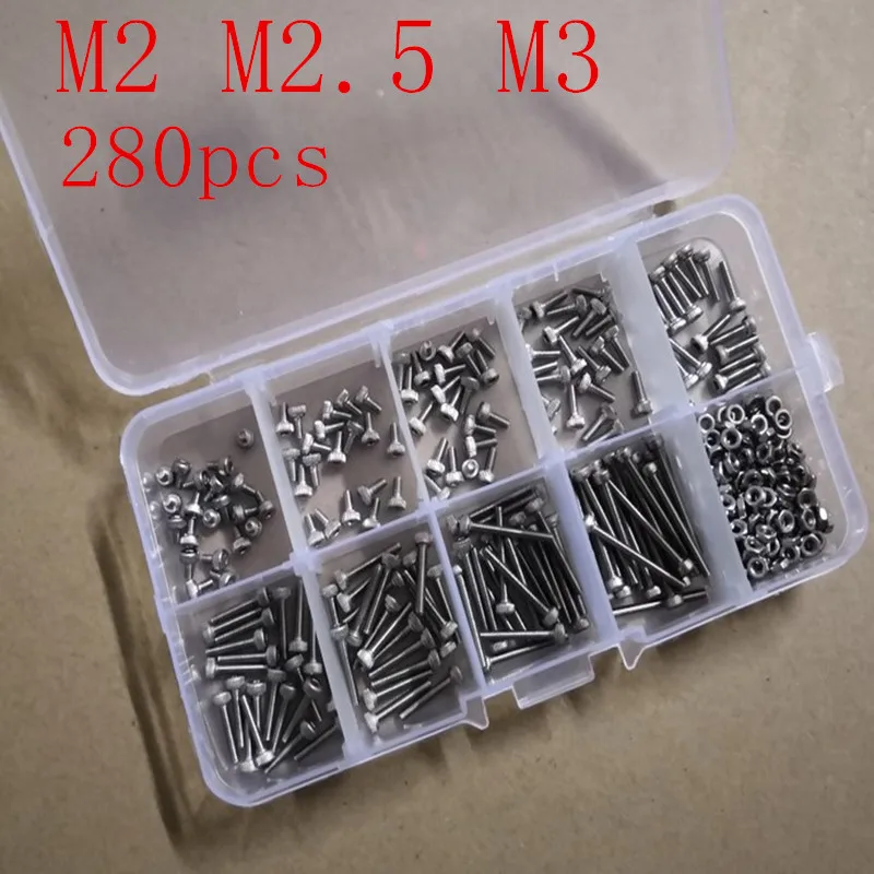 280 шт./кор. M2 M2.5 M3 304 Шестигранная головка из нержавеющей стали с шестигранной