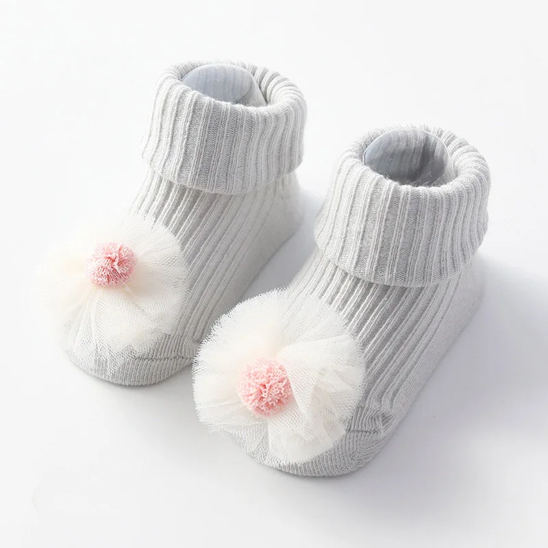 style2 gray Милые носочки с бантиком для новорожденных кружевные носки с цветочным узором для маленьких девочек летние нескользящие носки-тапочки для маленьких мальчиков meia infantil - Цвет: style2 gray
