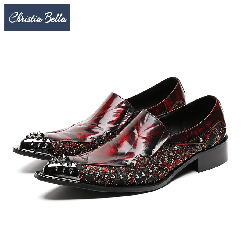 Christia Bella брендовая итальянская мужская обувь в деловом стиле С заклепками острым