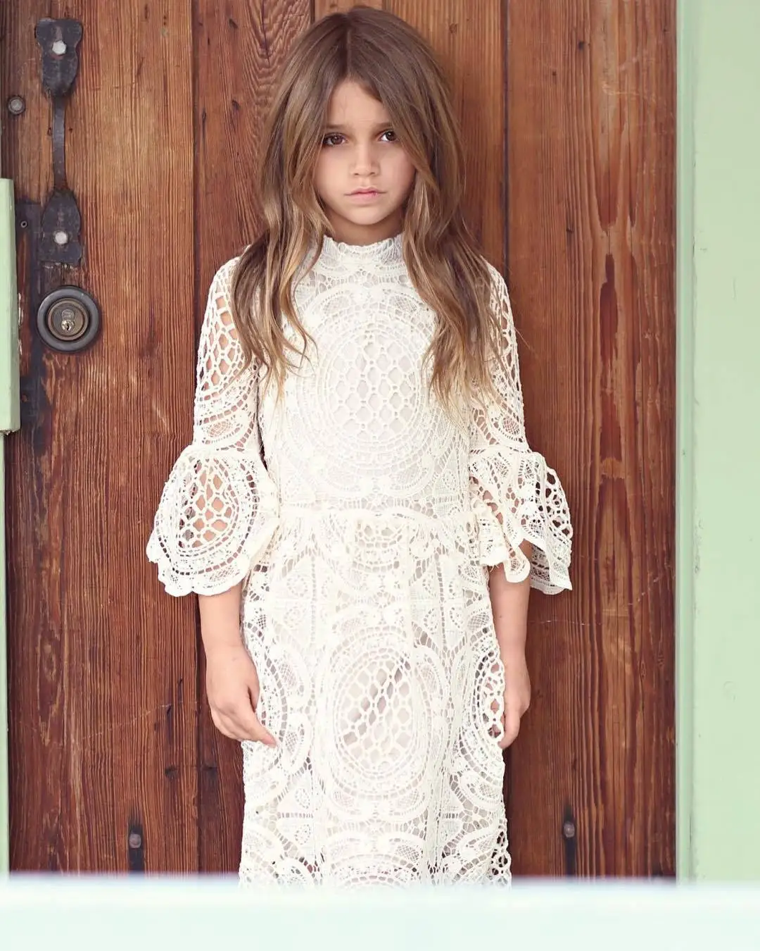 Children's clothes girl lace dress horn sleeve princess Evening Dress | Детская одежда и обувь