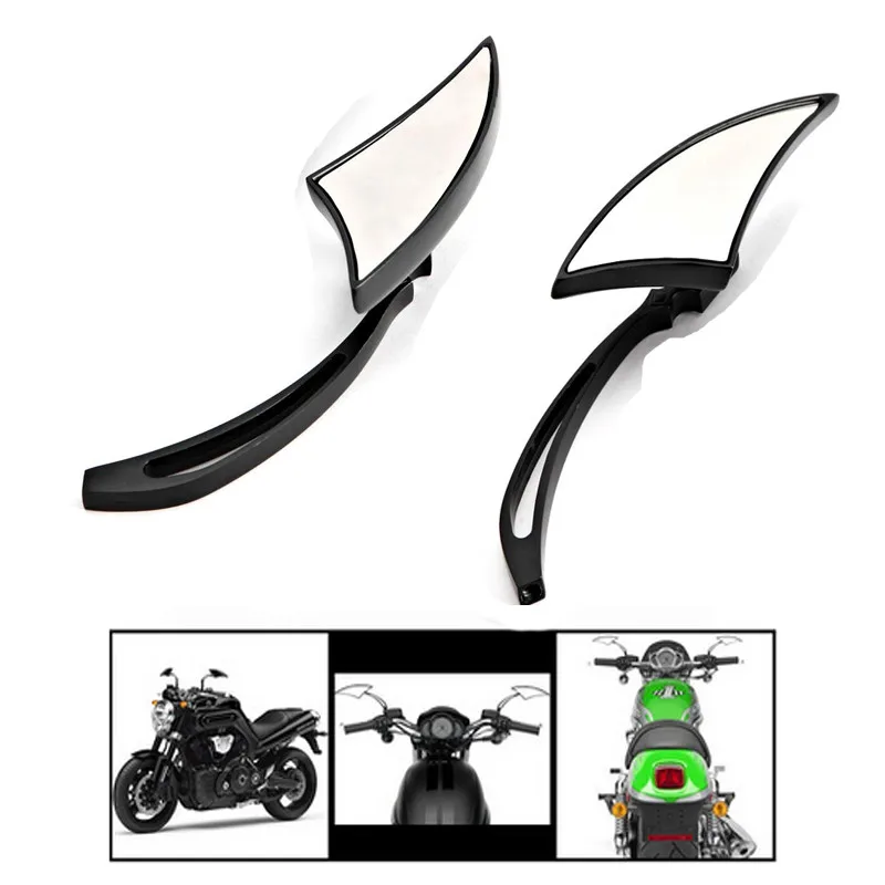 Мотоциклетное боковое зеркало заднего вида 2 шт. для Harley Sportster Dyna Softail BLACK Spear