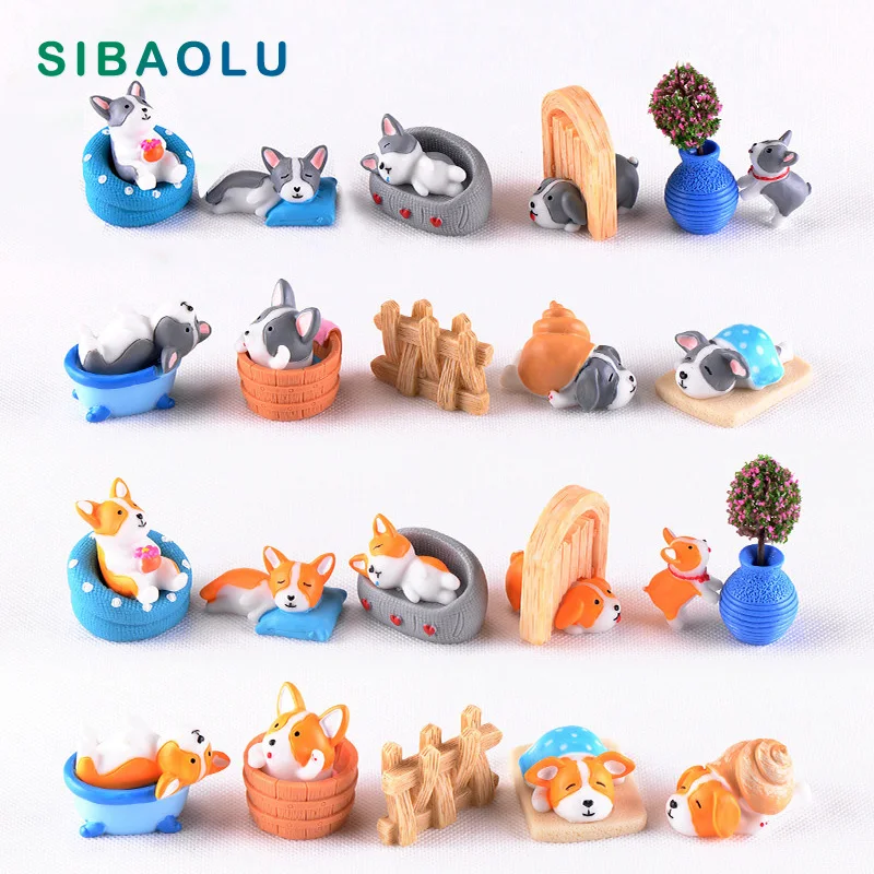 

Seaside Dog Miniature Figurine Holiday animal figure DIY Accessories Doll House Decoration Simulation cartoon animal models toy