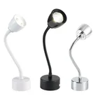 Приглушаемая светодиодная настенная лампа, прикроватный светильник белого, черного и серебристого цвета с углом поворота 360 градусов, 5 Вт, 7 Вт