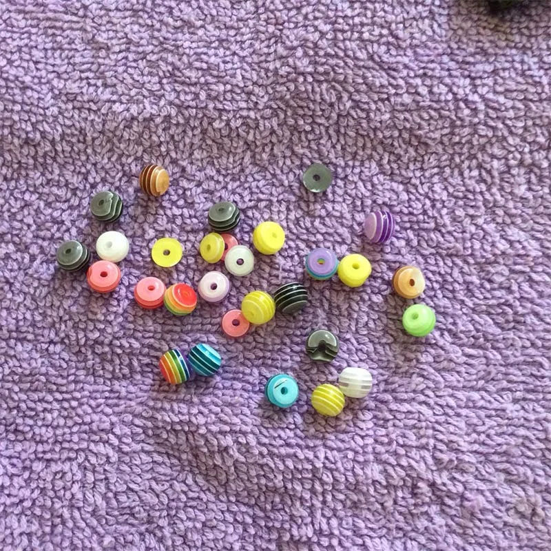 FUNIQUE DIY бусы ювелирные изделия 500 шт Смешанная полоса Смола бусины Круглые для