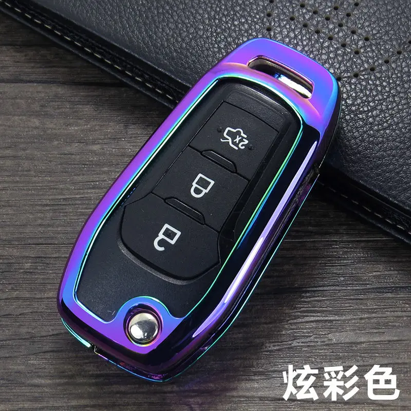 Откидной складной чехол для дистанционного ключа от машины Авто защитный ключ крышка кожа оболочка для Ford Escort Mondeo Everest Ranger, Fusion автомобильный Стайлинг - Название цвета: B
