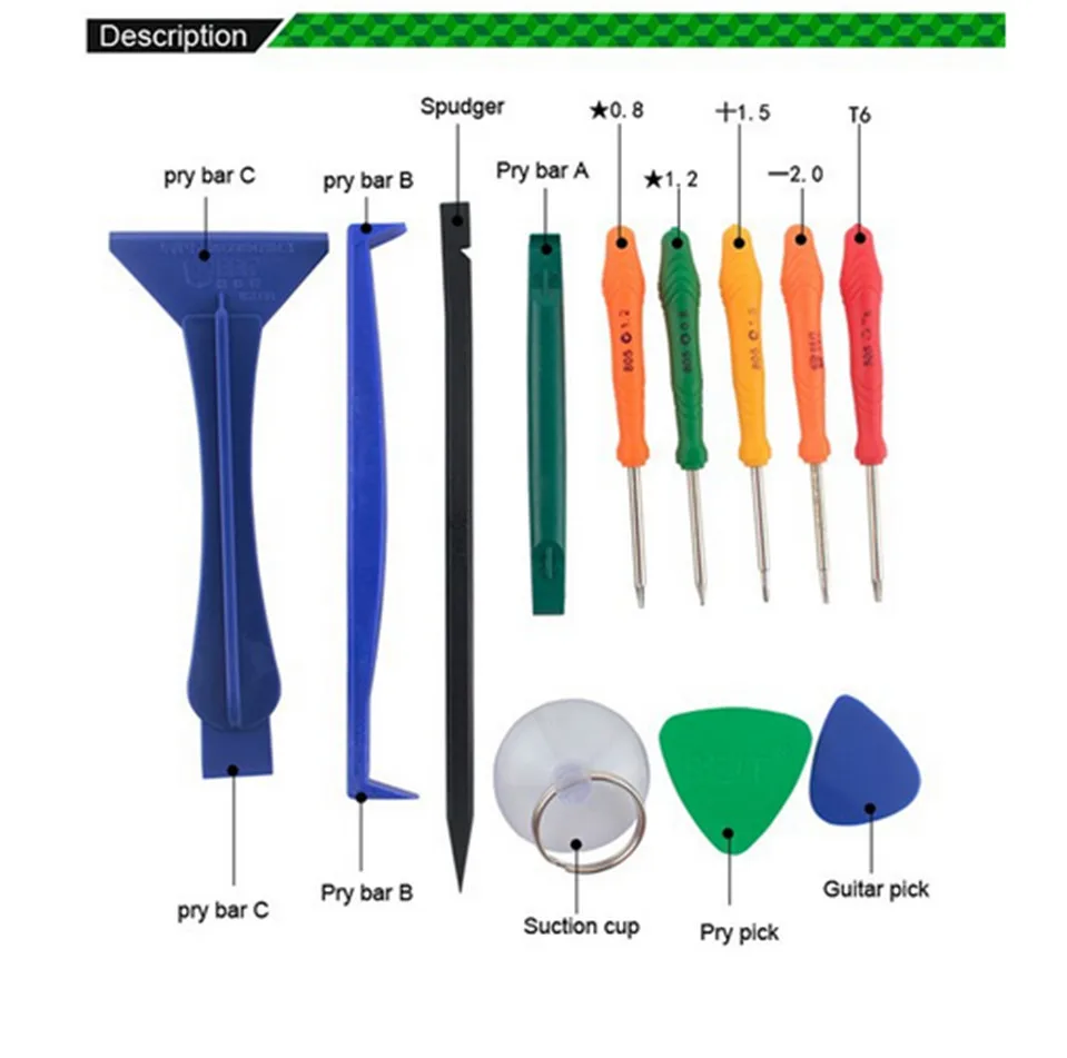 12 в 1 Набор инструментов для разборки стеклянный экран ЖК Корпус открытия и