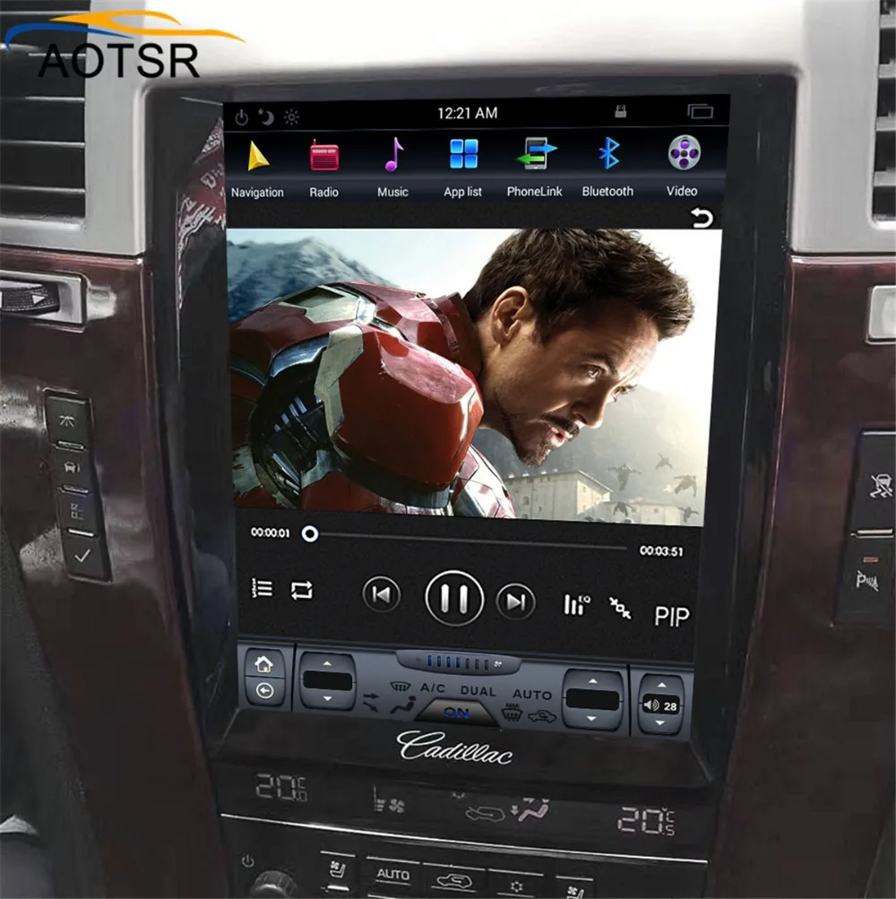 Tesla стиль большой экран Android 6,0 Автомобильный Радио стерео для Cadillac Escalade 2007-2012 мультимедийный плеер gps навигация без автомобиля dvd