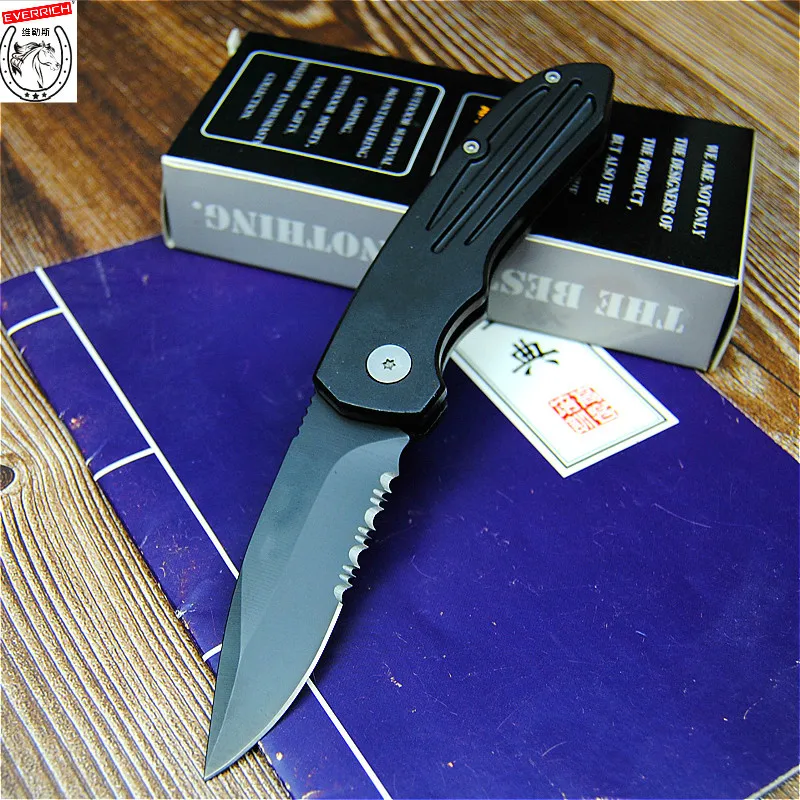 Итальянский стиль 440C BlackHalf зуб складной нож 8,1 дюймов Открытый складной Охотник Многофункциональный Открытый тактический складной нож