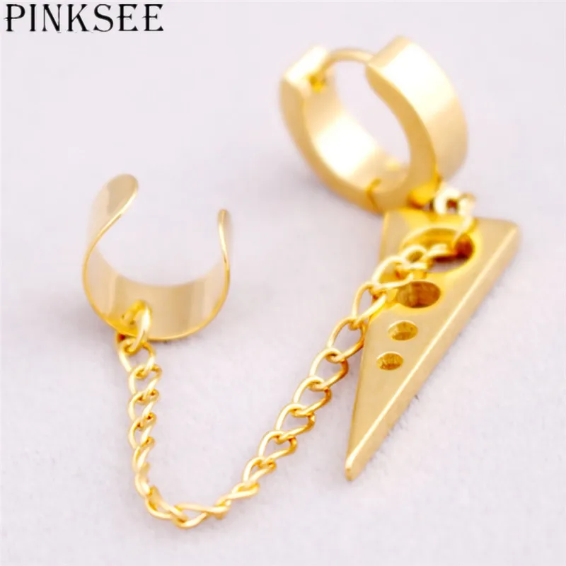 Модные серьги из титановой стали PINKSEE клипсы для ушей в стиле хип-хоп ювелирные