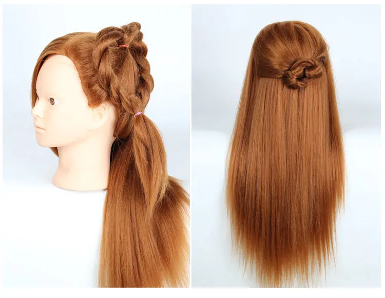 Yaki Blonde Synthetic Hair Mannequin Head  maniquies women High Quality manequim 60cm long Thick hair Mannequin Head  Wig Head