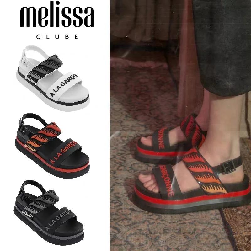 Женские сандалии с открытым носком Melissa на толстой танкетке дизайнерская