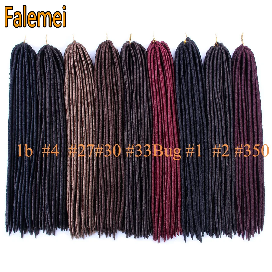 

FALEMEI Goddess Faux Locs crochet hair Synthetic Braids Hair Extension Low Temperature Fiber 18inch 100g Crochet Braiding Hair