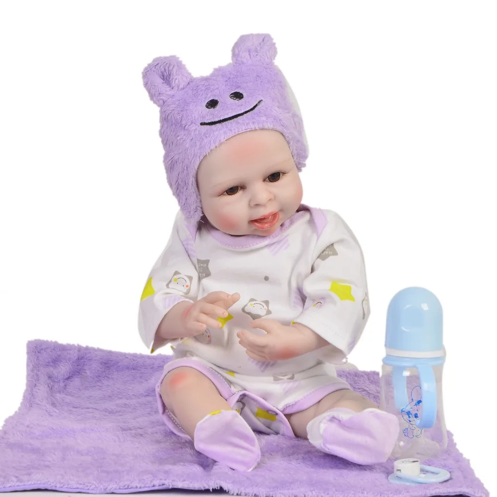 

45cm Full vinyl Silicone 18inch Reborn Boneca Realista Fashion adorable newborn bebe Xmas Birthday Gift Bebes Reborn Dolls toy