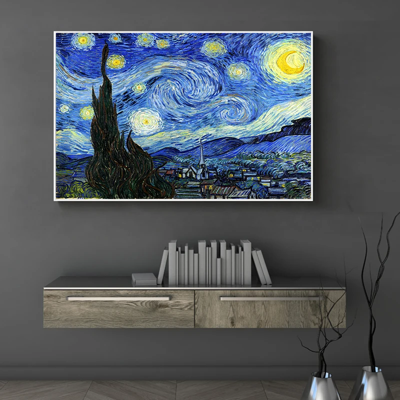 Звездная ночь лунный свет Ван Гог известный художник импрессионизм картина
