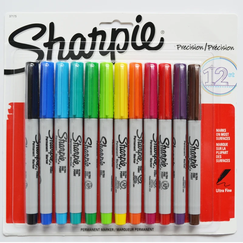 Sanford sharpie ультра тонкая точка Постоянный 12 цветов 37175diy marker0.5mm|Фломастеры| |