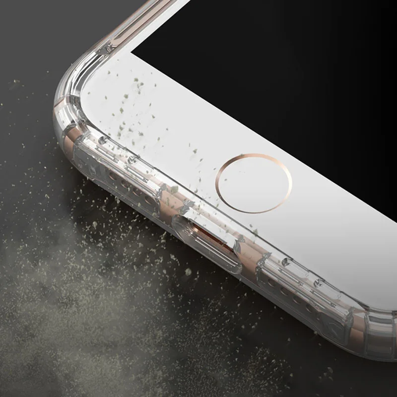Полная защита противоударный ТПУ силиконовый чехол для iPhone 8 7 6 6S Plus Прозрачный