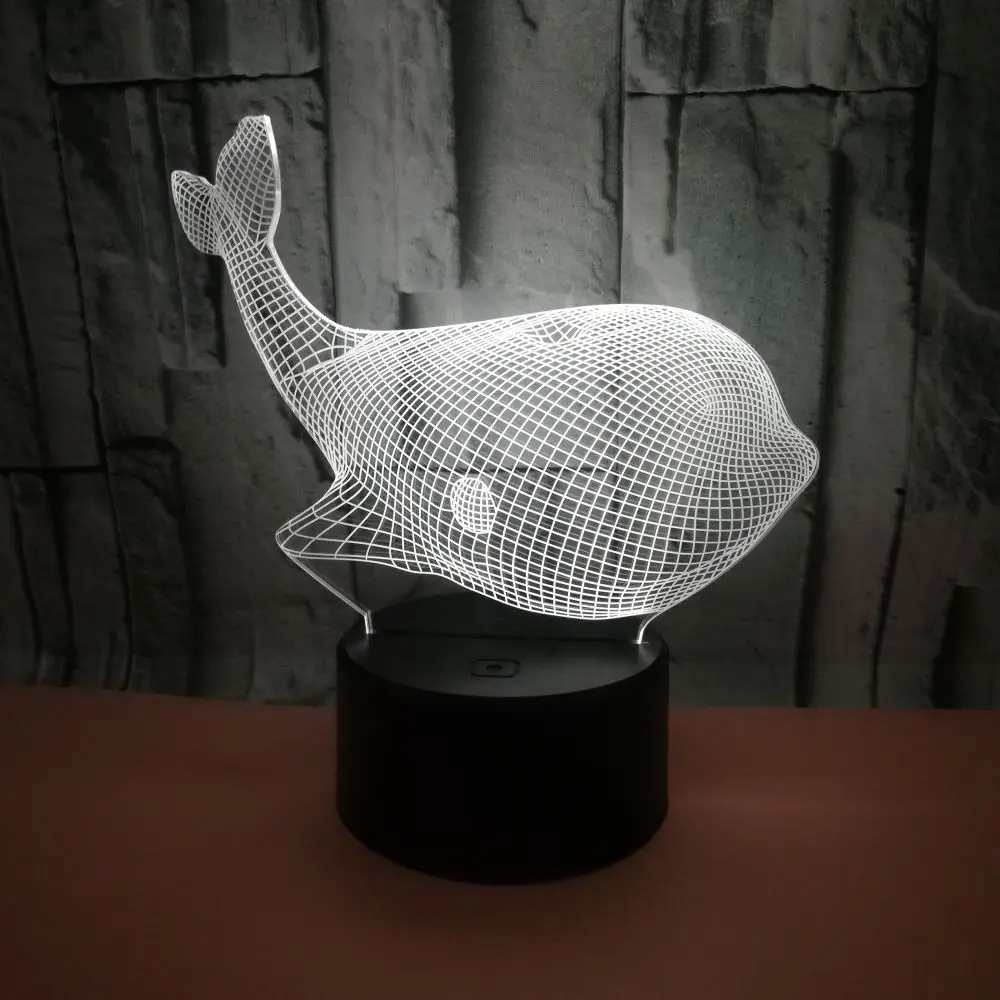 3d ночник с Китом акриловый светильник дистанционным управлением сенсорный