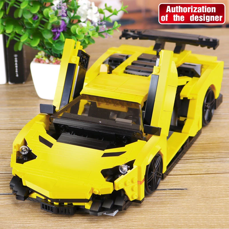 XingBao Technic блоки Гоночная машина 03008 834 шт желтый автомобиль Lamborghi Кирпичи Строительные блоки совместимы с логотипом Блоки Автомобиля