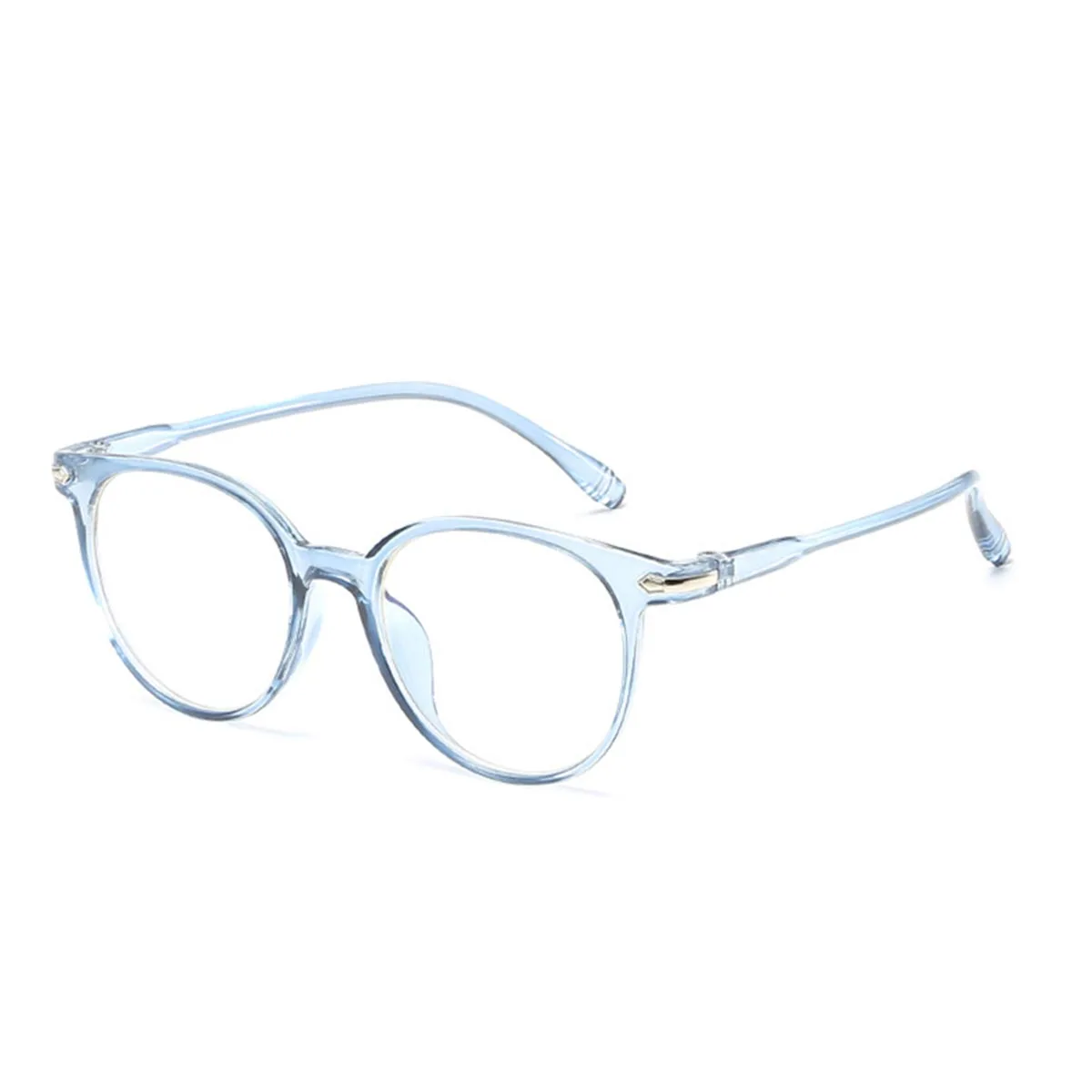 Transparent blue Модные женские очки, оправа для мужчин, оправа для очков, Ретро стиль, круглые прозрачные линзы, очки, оптическая оправа для очков, Oculos De Sol - Цвет оправы: Transparent blue