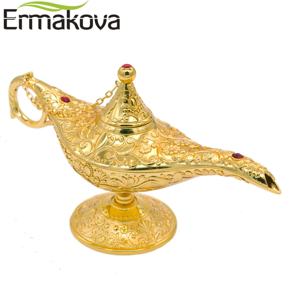 ERMAKOVA металлическая волшебная лампа Genie Ретро желая масляная горшок джинна