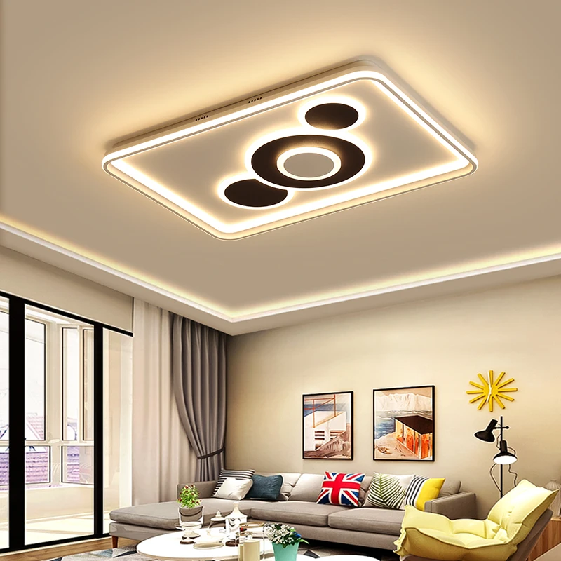 

Rectangle Aluminum Modern Led ceiling lights for living room bedroom AC85-265V White/Black Ceiling Lamp Fixtures
