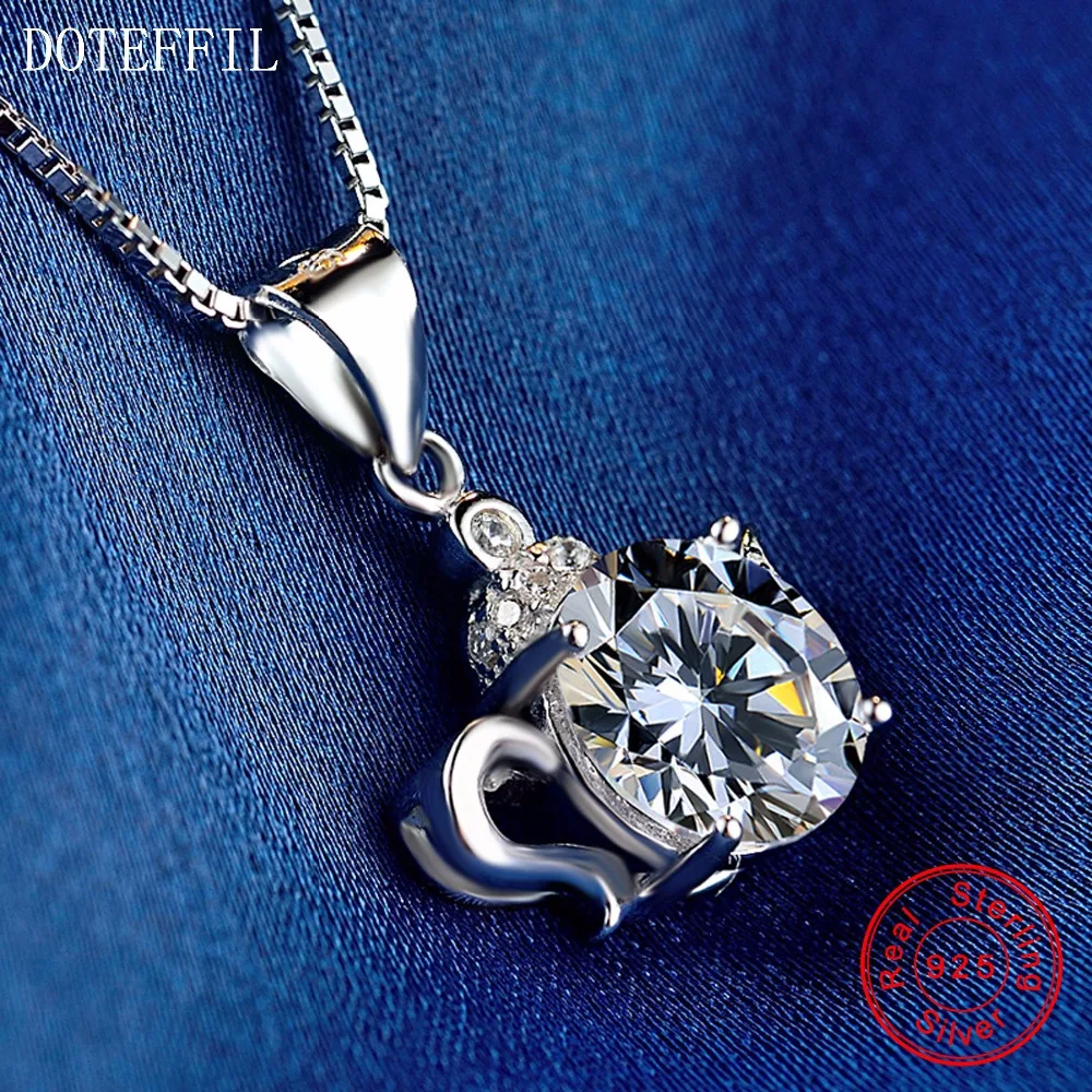 Ожерелье из стерлингового серебра 925 пробы модное классическое женское ожерелье