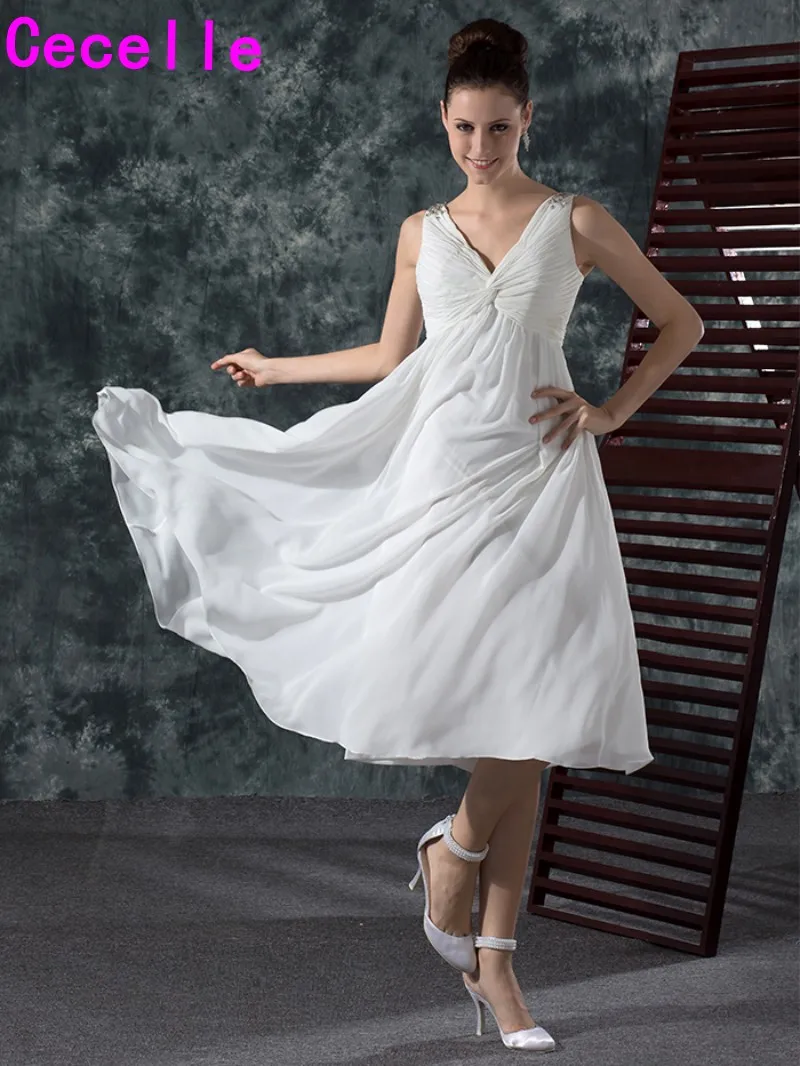 Халат де mariée складки шифона неформальный Свадебные платья с Бретели для нижнего