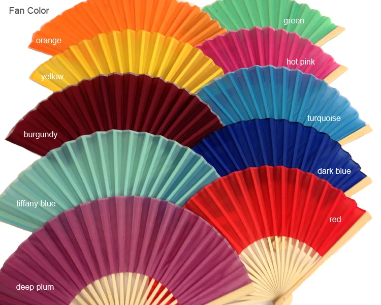 Бамбуковый вентилятор с полиэстеровой тканью Свадебный держатель для подарка на