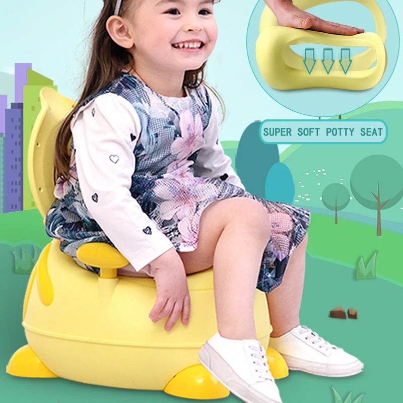 

New style lovely duck baby potty soft PU potty seat for kids