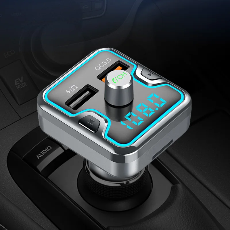 CDEN fm-передатчик Автомобильный mp3 музыкальный плеер U диск TF карта Bluetooth 5,0 приемник Автомобильный цветной дыхательный свет QC3.0 быстрое автомобильное зарядное устройство