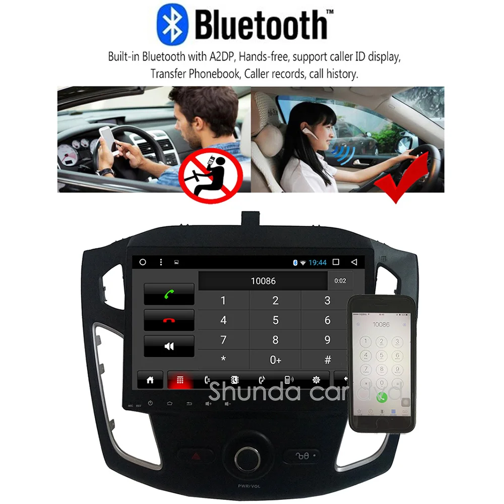 SHUNDA HD 10 1 дюйма Android 7 T8 для Ford Focus 2012-2016 dvd-плеер автомобиля с gps 3g 4 г WI-FI BT Navi Стерео
