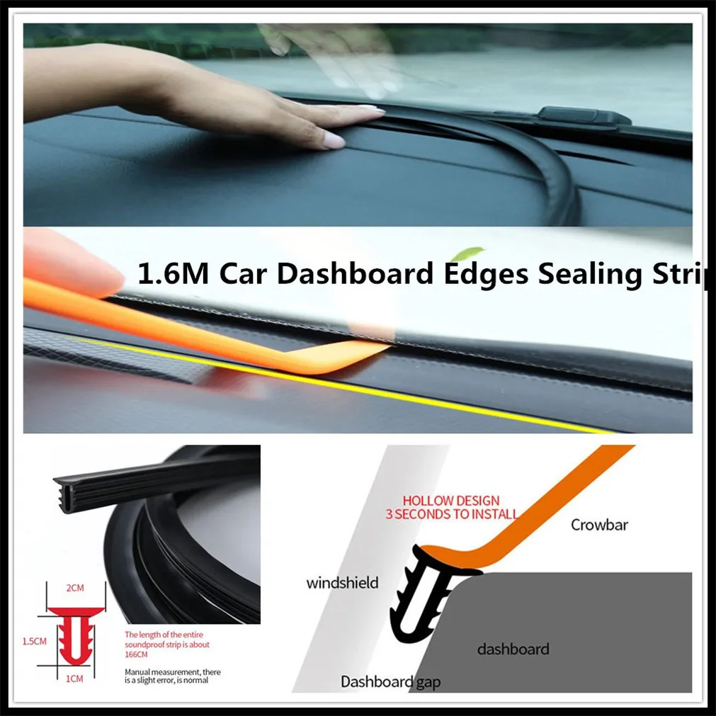 

1.6M Car Dashboard Strip Front Sealing Rubber for Subaru VIZIV-2 Hybrid Exiga Tribeca G4e B9 R1 Pleo Baja B5-TPH