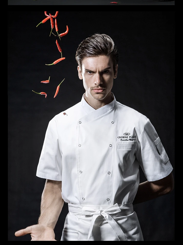 Высококачественный новый костюм повара с коротким рукавом для ресторана